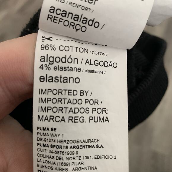 Puma SE Way 1 Sweatshirt Womens XL All Over Logo Pullover Black White Crop Crew - Picture 6 of 7